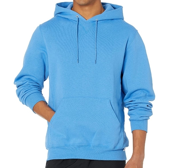 🍀Unisex Blue Dri-Power Fleece Hoodies Cotton Blend Relaxed Fit - Picture 3 of 3